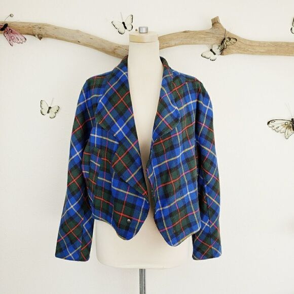 Milan Cassini vintage Italian cropped plaid jacket - Picture 2 of 9